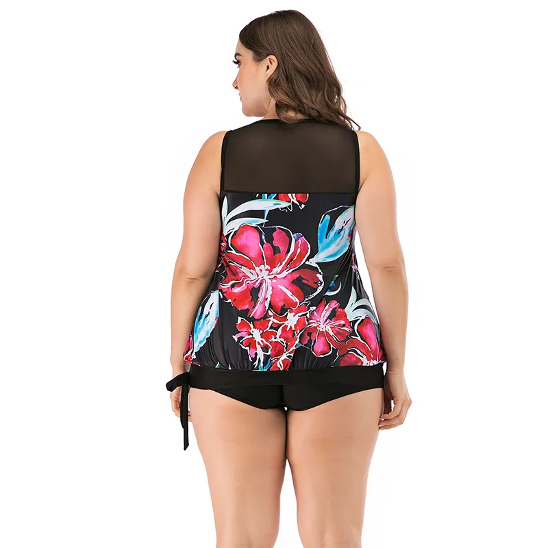 

Luren Plus Size Swimwear 2021 New Tankini Swimsuits Women Vintage Retro Swimwear Female Push Up Swimsuit Summer Beach Wear 4XL