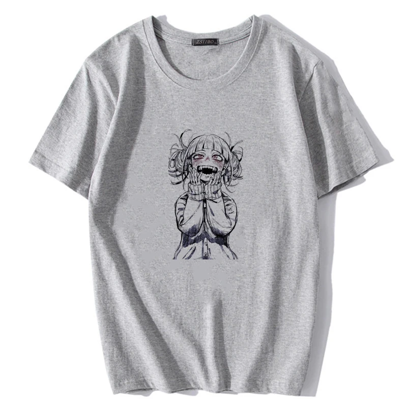Japanese Comic Cartoon Toga Himiko Print T Shirt Men My Hero Academia Tops Harajuku Boku no Men's t-shirt S5MC118 | Мужская одежда