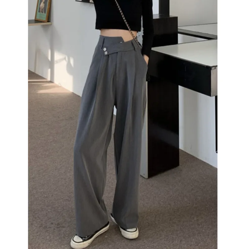 

Casual women's pants new 2021 versatile loose floor wide leg pants slim high waist suit pants women's autumn style