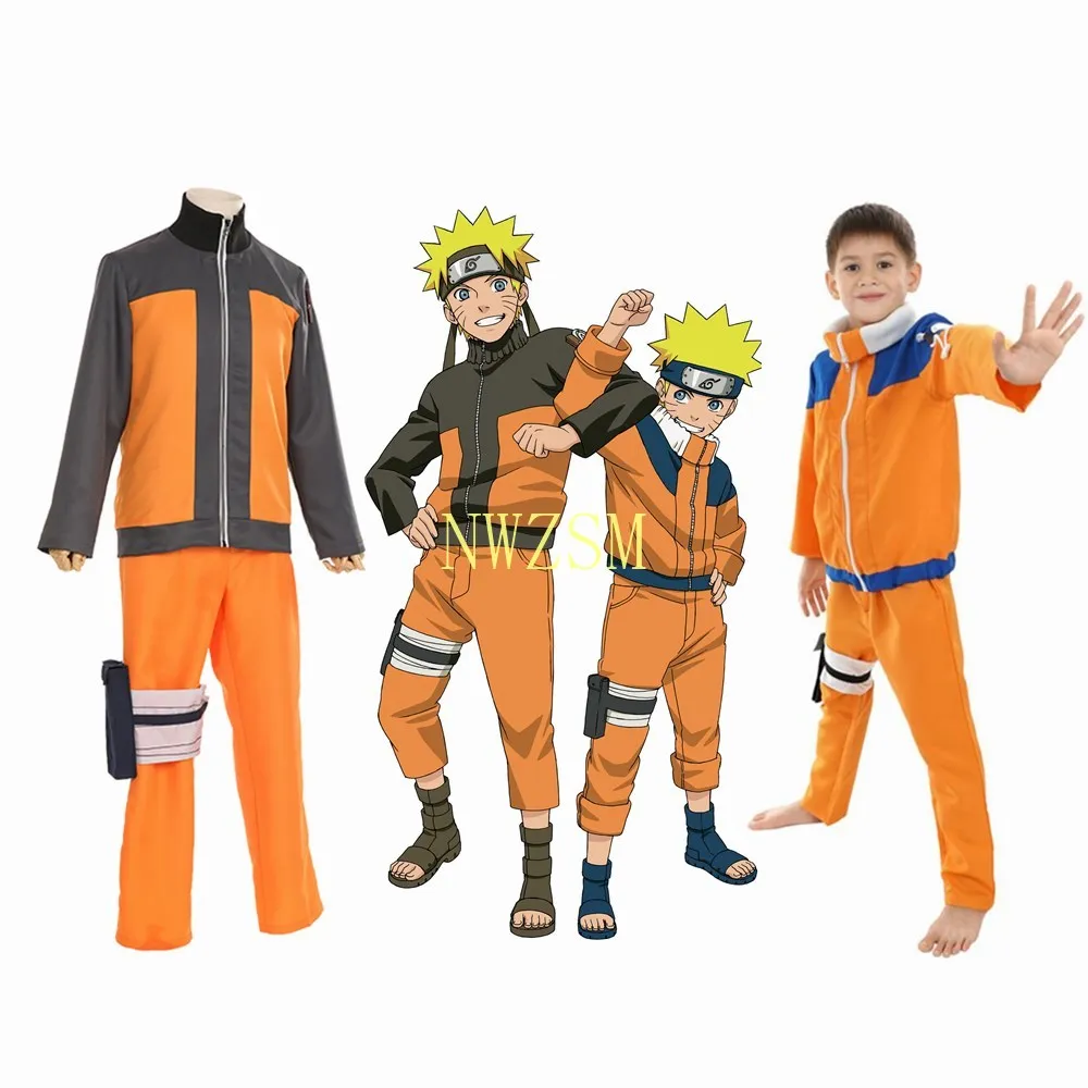 

Adult Kids Anime Akatsuki Uzumaki Akatsuki Cosplay Costume Cloak Top Pants