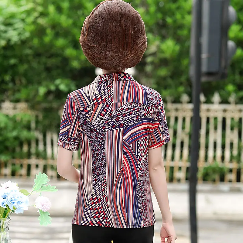 

2021 Summer Woman Top Blusa Mujer Chiffon Blouse Women Shirt Short Sleeve Womens Tops and Blouses Ladies Plus Size 5XL X116