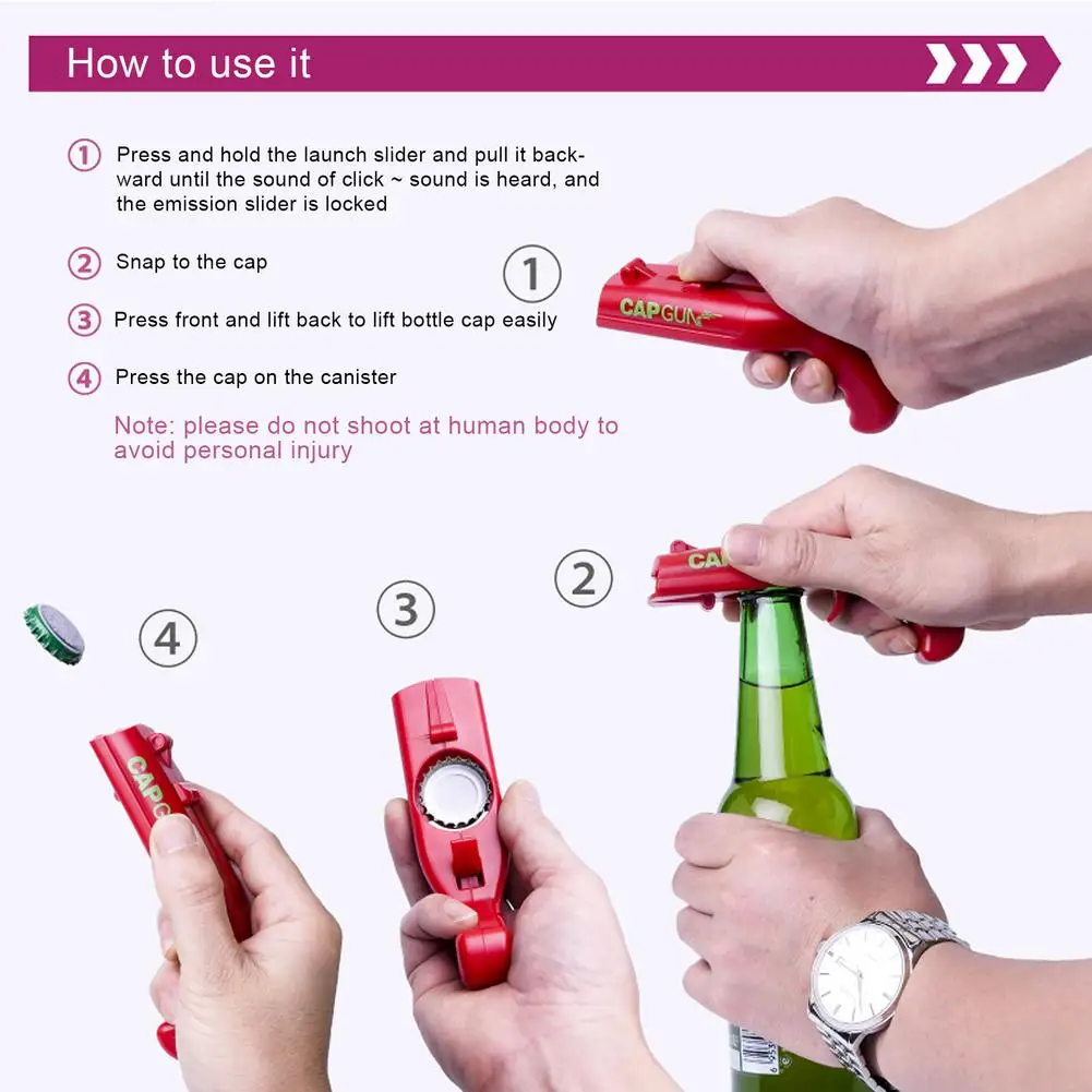 AlcoholFunny Wine Bottle Opener Gun Shaped Lids Corkscrew Shooter BeerCap Catapult Launcher Bar Drink Kitchen Tool | Дом и сад