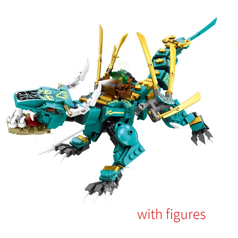 634 шт. 8in1 Новый 2021 ТВ серия Jungle Dragon строительные блоки классические модели