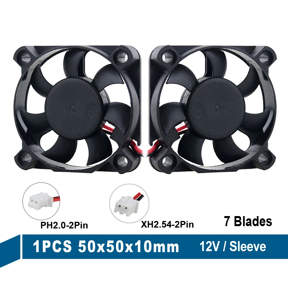 

1PCS Gdstime DC 12V 2Pin 50*50*10mm 5010 Mini Cooling Fan 5cm 50mm 50x10mm Brushless Computer 3D Printer Case Cooler Axial Fan