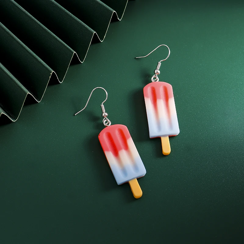 

Summer Colorful Ice Cream Dangle Earrings for Women Girl Fashion Popsicle Drop Earrings Simple Fresh Brincos Sweet Cute Jewelry