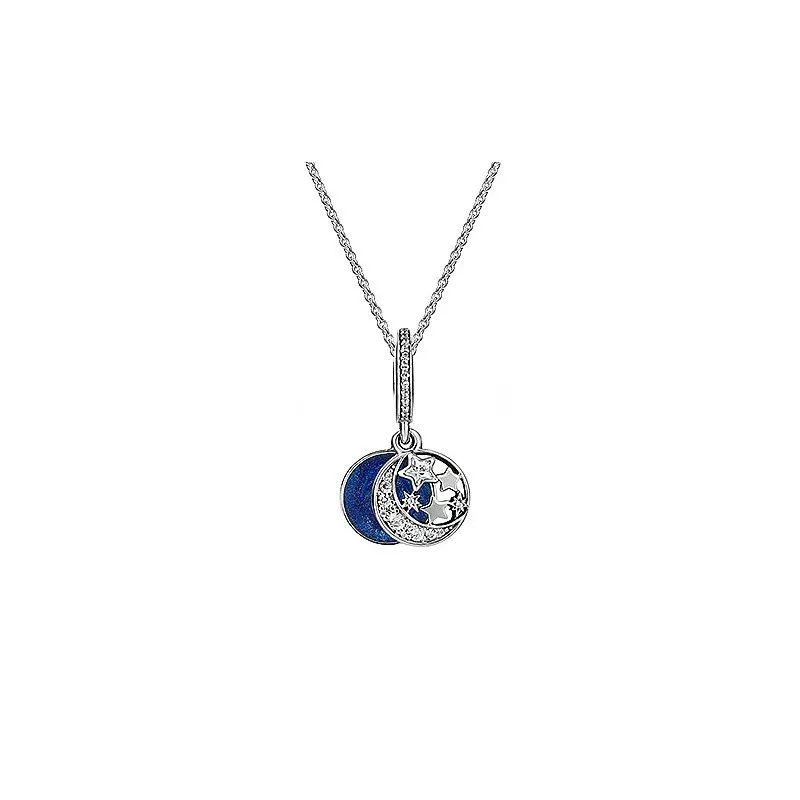 

Original 925 Sterling Silver Rainbow Balloon And Blue Star Pendant Pan necklace For Women Wedding Party Gift Fashion Jewelry