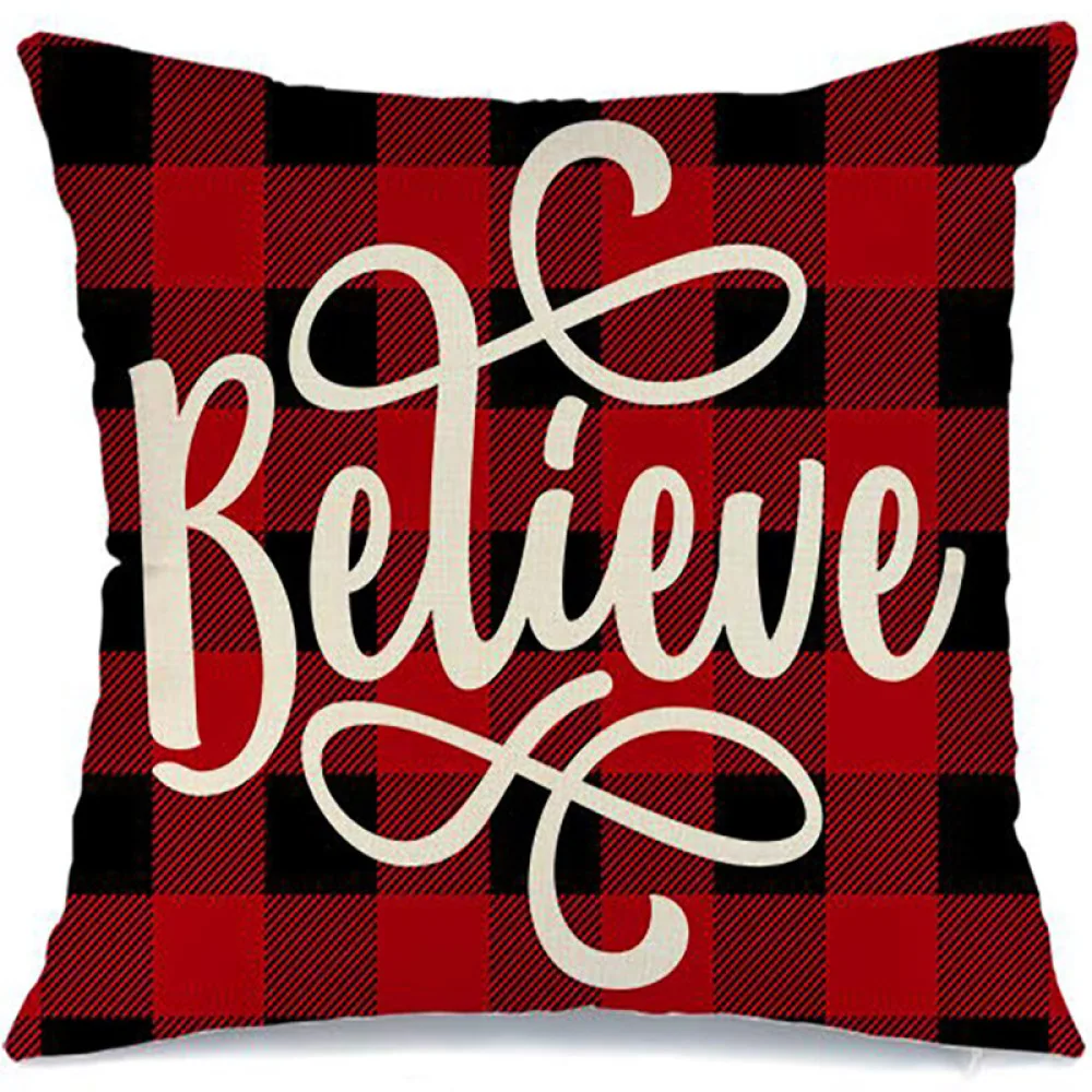 

Seat Cushion Cover for Chair 45x45 Christmas Pillow Cover Elk Santa Printed Seat Cushions Home Decor Pillow Cover Sofa Cushion