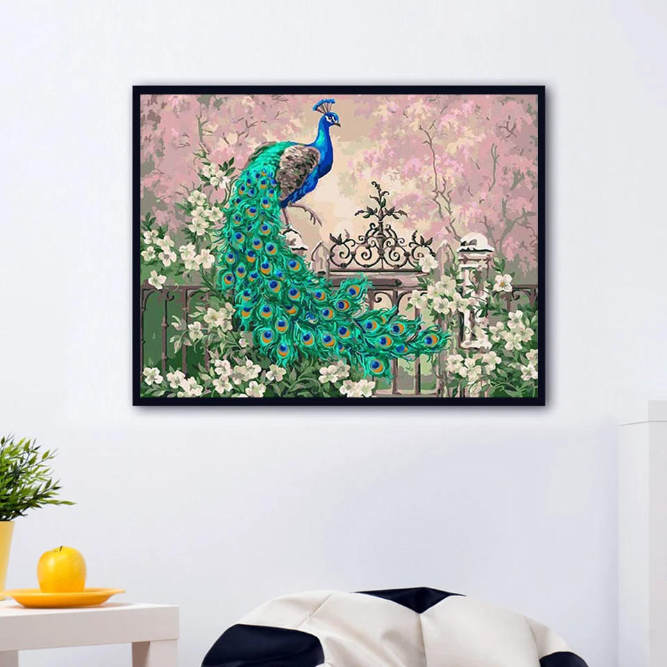 Картина по номерам на холсте с птицами и животными | Дом сад