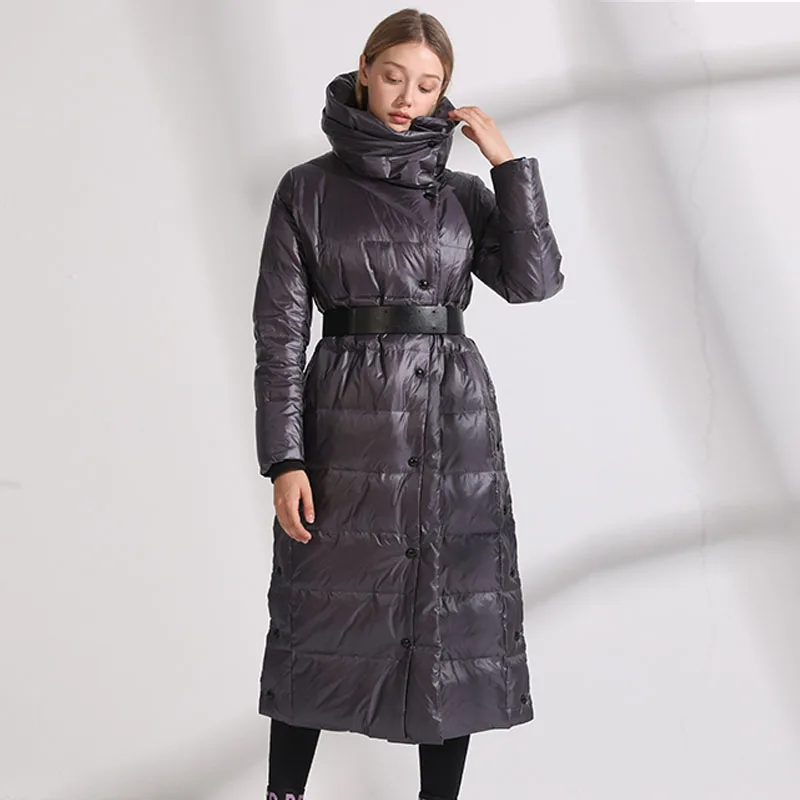 Высокое качество новинка 2019 зимняя куртка для женщин длинный пуховик с капюшоном