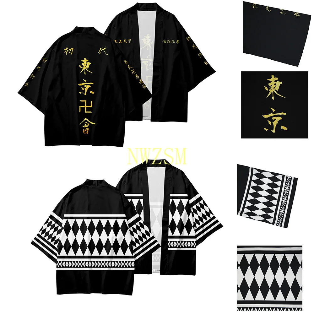 

Anime Tokyo Revengers T-shirt Hanagaki Takemichi Ken Ryuguji Cloak Tops Jackets Draken Haori Ryuguuji Ken Mikey Kimono Coats Men