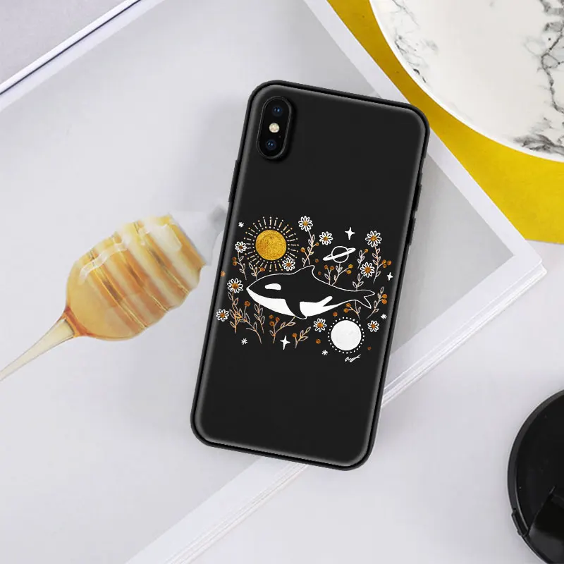 

Art Sun Flowers Cat Snake Moon Case For Apple iPhone 12 11 Pro XS Max XR X 7 8 6 6S Plus 5 SE Soft Phone Tampa 12mini Coque Capa