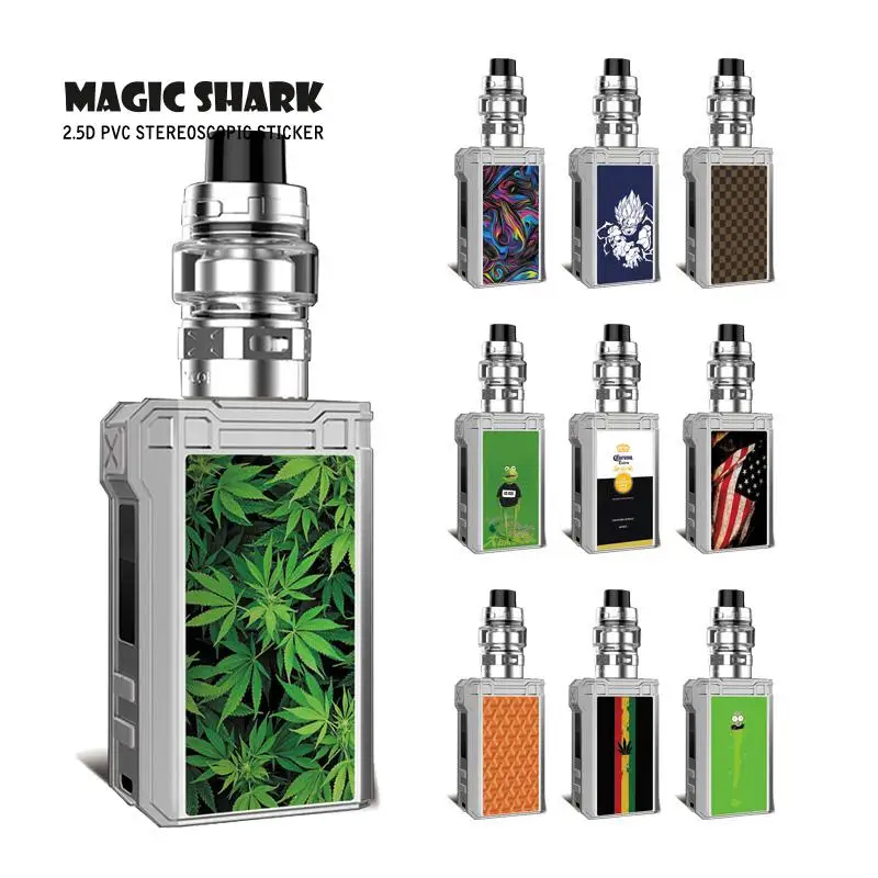 Волшебная Акула флаг США лист Жемчуг дракона цветная наклейка футляр для вейпа