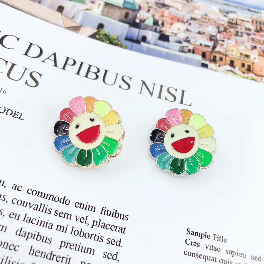 Fashion Cartoon Pineapple Coconut tree heronsbill Sunflower Brooch Pin button Bag Collar Badges Broszka B0029 | Украшения и