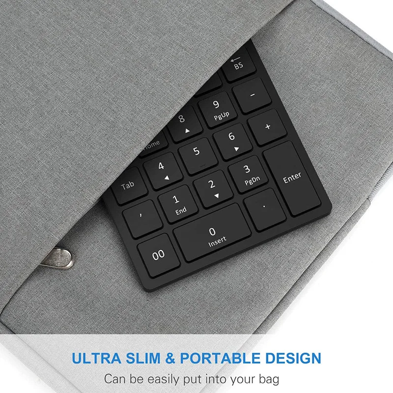 

Rechargeable Wireless Keyboard Portable Wireless Bluetooth 28-Key Number Pad with Multiple Shortcuts for Tablet, Laptop