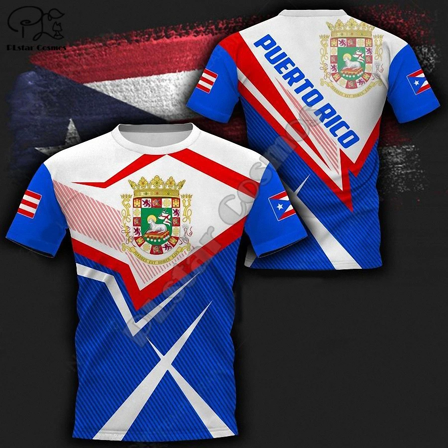 

PLstar Cosmos 2021 Puerto Rico Flag Emblem New Fashion Men/Women T-Shirts 3d Printed Summer Short-Sleeve Top Streetwear Style-21