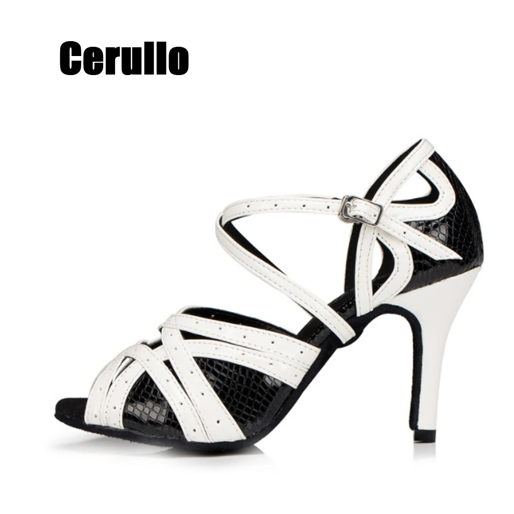 

New Mordern Soft Sole Ballroom Latin Dance Shoes For Women Adult Girl Social Party Tango Dance Shoes High Heels 6/7.5/8.5cm A103