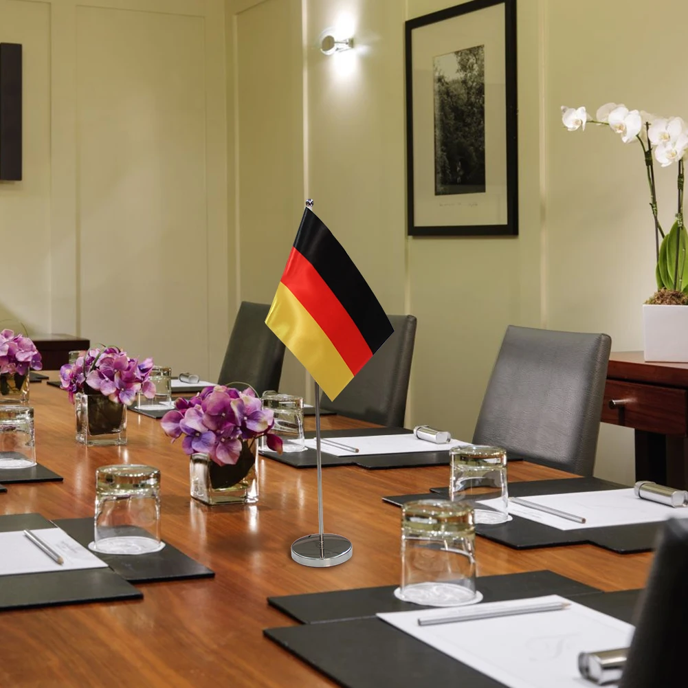 

Germany Table Flag 9" x 6" Germany Desktop Desk Flag Banner Table Display with Sticks & Bases Table Flag Flagpole Set