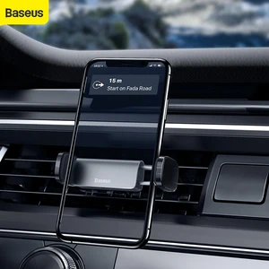baseus mini car phone holder car air vent clip mount for 4 7 6 5smart phone car holder for iphone for samsung car stand bracket free global shipping