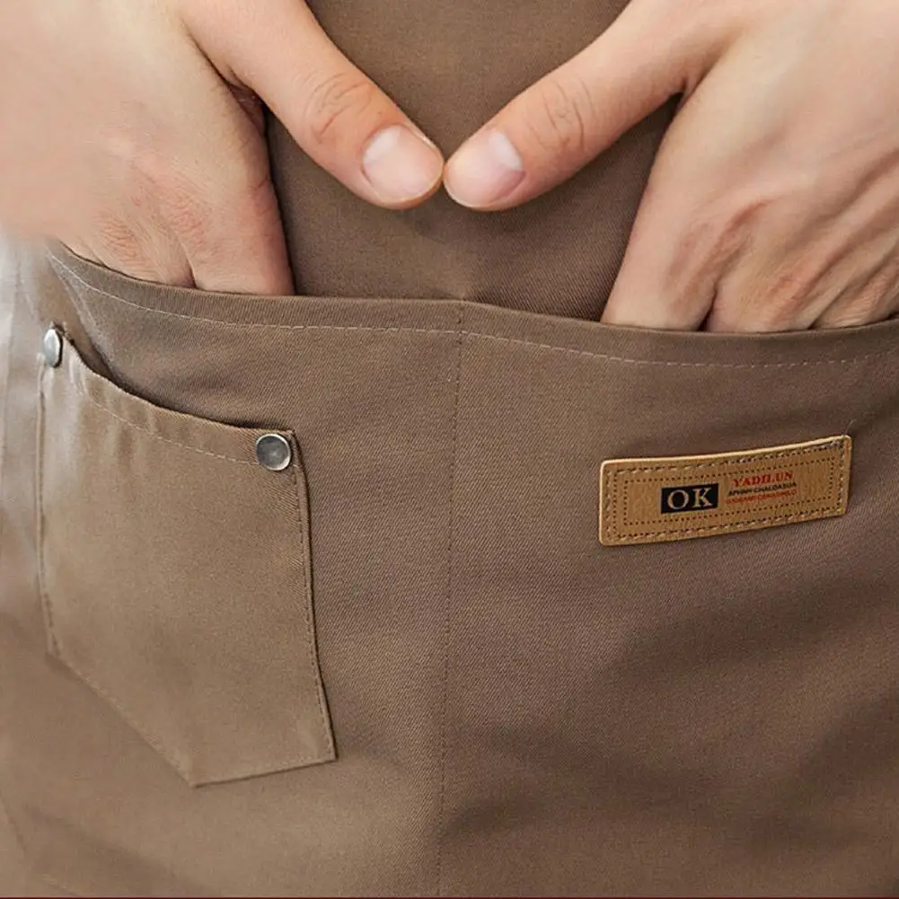 

Kitchen Aprons For Women Men Color Household Aprons For Kitchen Polyester Cooking Baking Apron Cafe Kitchen Accessories