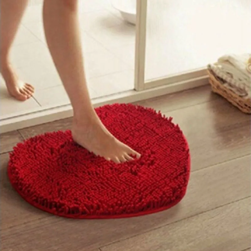 

Love Heart Shaped Doormat Non-Slip Soft Microfiber Fluffy Bathroom Floor Area Rug For Bedroom Mat Carpets Living Room
