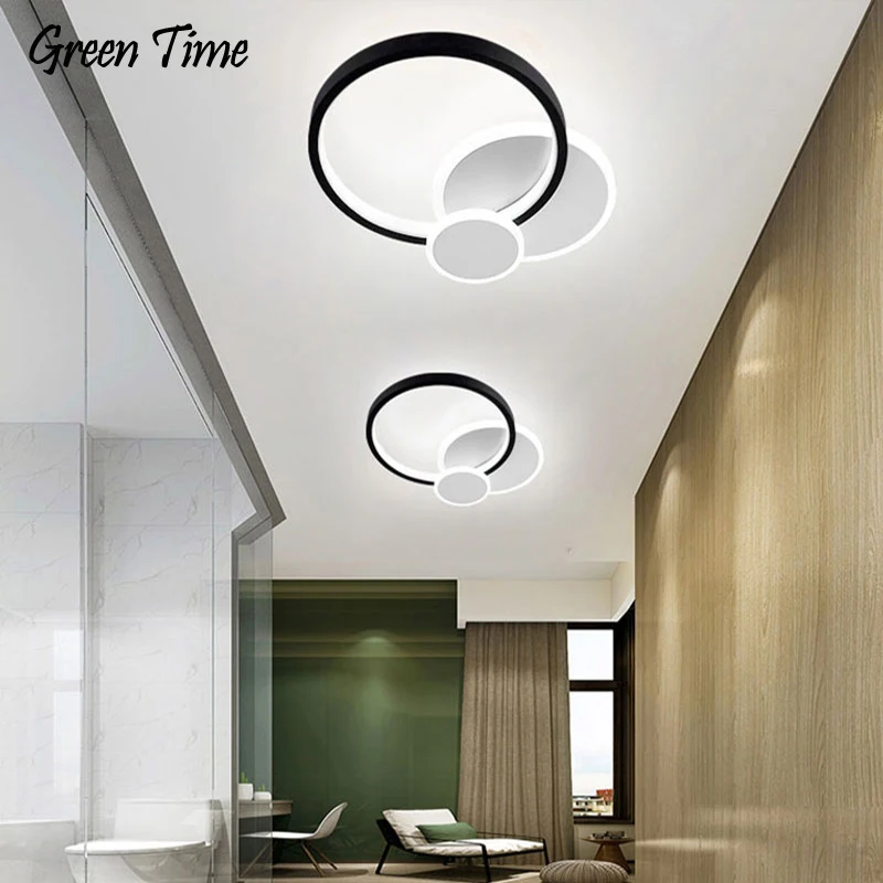 

Black Modern Led Ceiling Lights Corridor Light For Living room Bedroom Dining room Home Decorate Lustre Ceiling Lamp 110V 220V