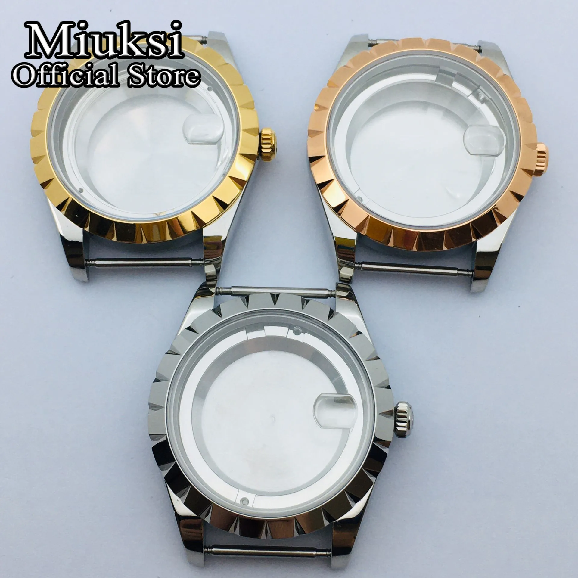 Miuksi 39mm watch case sapphire glass fit ETA 2836 Miyota 8205 8215 821A Mingzhu DG 2813 3804 Seagull ST1612 movement | Наручные часы