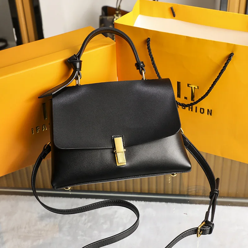 

Real Leather 2021 New Solid Color Ladies Fashion Portable Simple Messenger Shoulder Bag Purses and Handbags Luxury Designer Gg