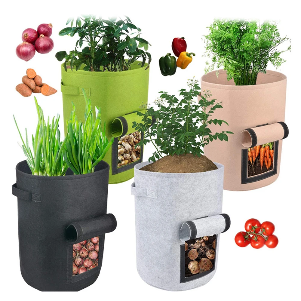 

Garden Plant Grow Bags home garden Potato pot greenhouse Vegetable Growing Bags Moisturizing jardin Vertical 3 size Bag tools