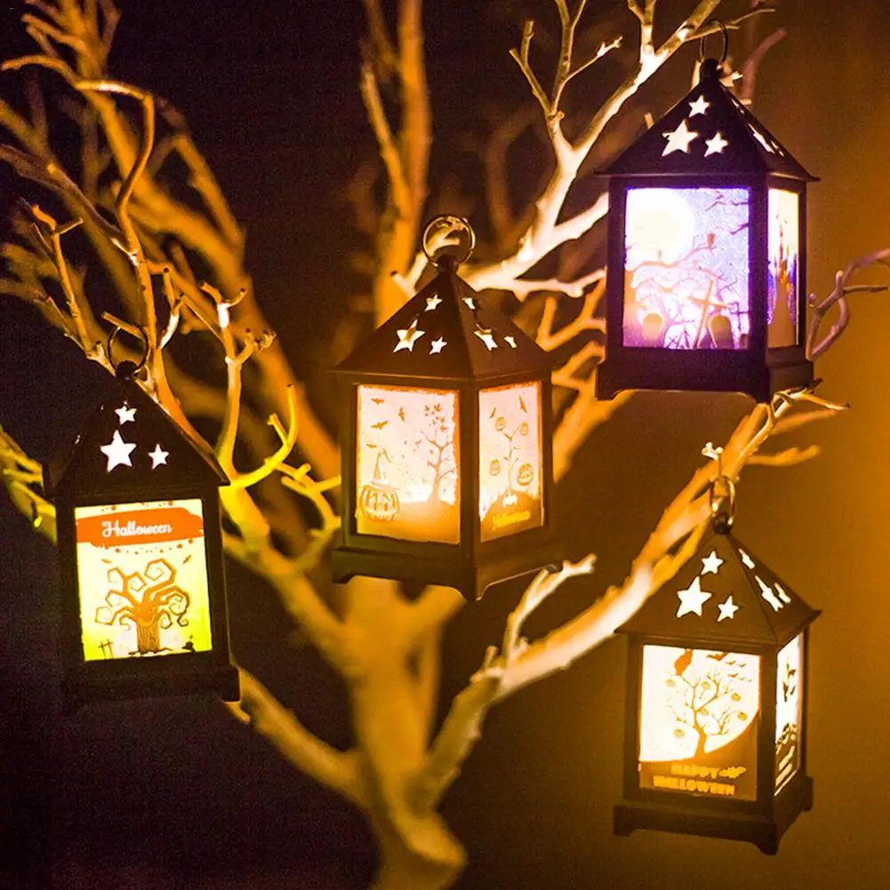 

Halloween Light Retro Colorful LED Night Light Bar Atmosphere Decoration Props Hollow Ornaments Indoor Lights Decoration