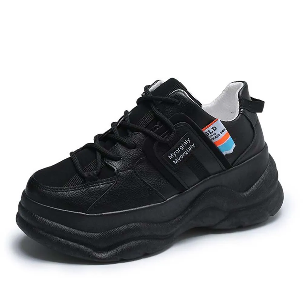 

DoraTasia Brand New Ladies Platform Sneakers Thick Bottom Shoelace Sneakers Women 2021 Spring Comfort Casual Shoes Woman