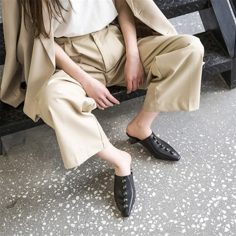 Женские туфли-лодочки с квадратным носком FEDONAS весенне-летние туфли из коровьей