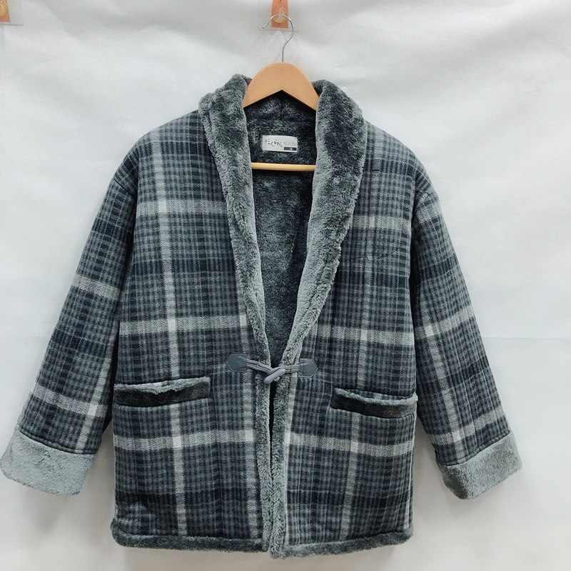 Haori/зимнее кимоно в японском стиле Хлопковая плотная теплая Пижама для мужчин