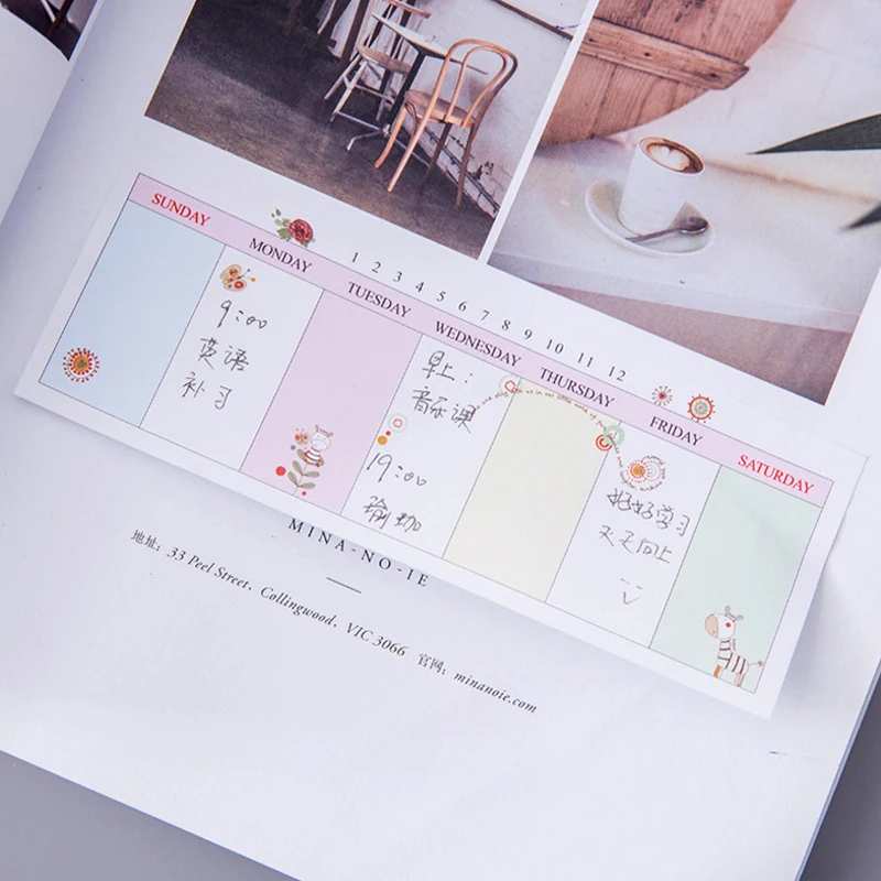 1Pack/lot Long Week Plan Self-Adhesive Sticky Notes School Office Stationery N Times Memo Pad | Канцтовары для офиса и дома