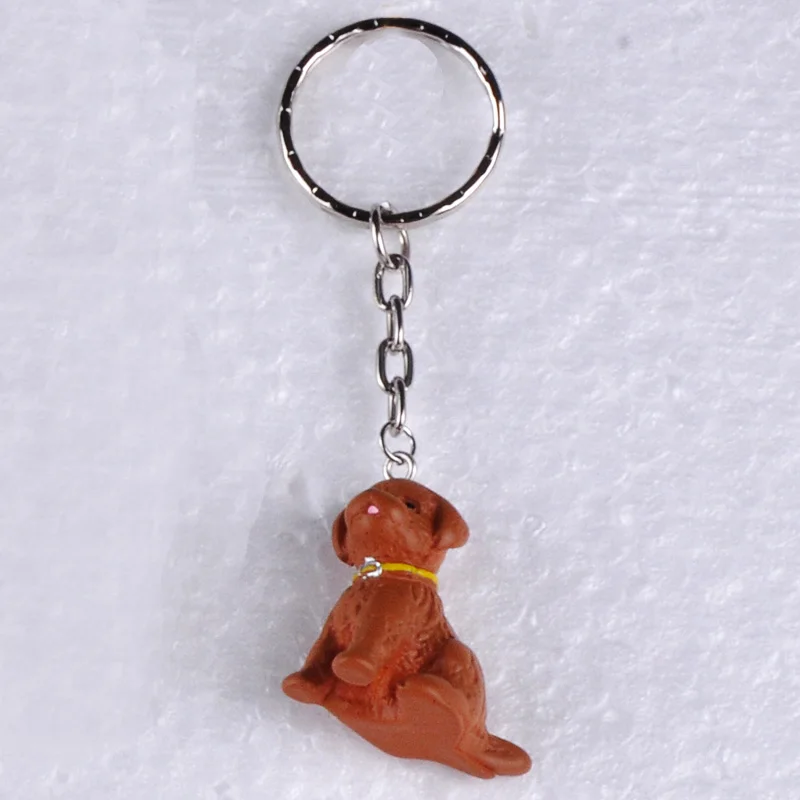 Полимерный 3D брелок для ключей с животными щенками собаками пуделями корги Акита