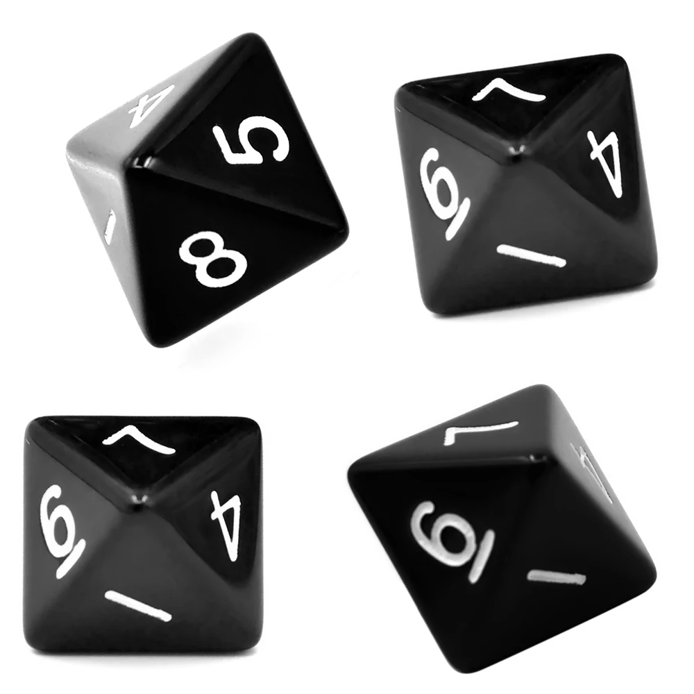 Акриловые кости 4 шт. игрушки с 8 сторонним номером набор игровых костей
