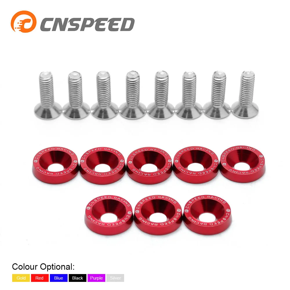 

8 PCS 10PCS/ M6 JDM Car Modified Hex Plate Bolts Fasteners Fender Engine styling Concave Washer Bumper Screws Fender Washer