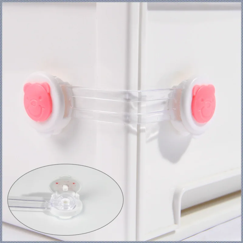 1PC Bear Lock Pink Hylidge детский замок на шкафчик ремень для маленьких детей безопасный замок для детей Защитный шкаф безопасный замок для детей - Цвет: 1PC Bear Lock Pink