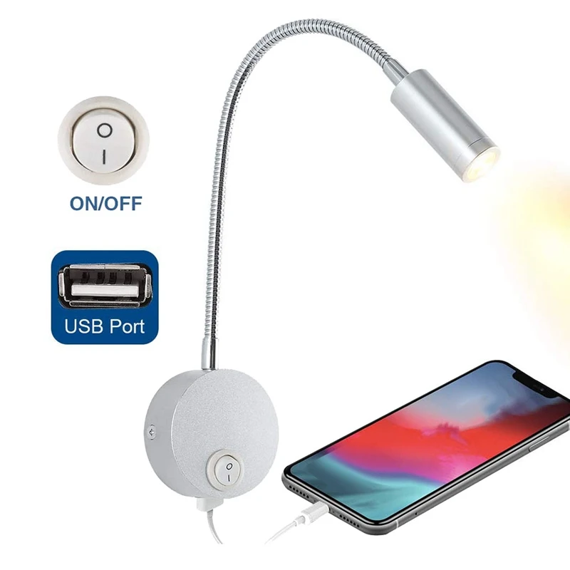DC 12V для чтения светильник с зарядка через USB Порты и разъёмы RV Подсветка салона s