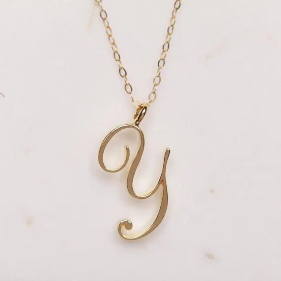

5pcs Stainless steel alloy USA alphabet Initial Letter Y America 26 English word Letter Family friend name sign Necklace jewelry