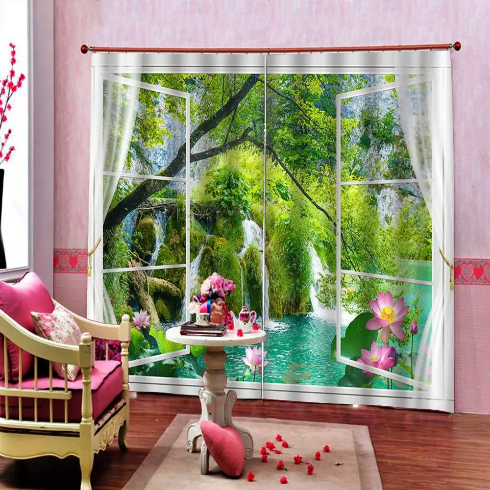 

3D Curtains landscape window decoration Blackout Curtain Living Room Modern Fashion panel Drapes