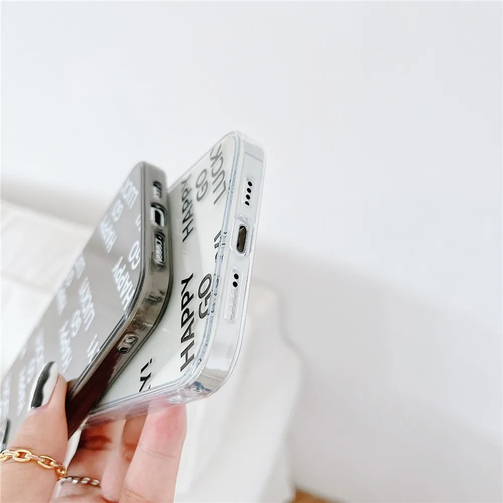 

Creativity clear letter Couple soft Case For iPhone 11 12 Pro Max mini 7 8 Plus XR X XS MAX SE 2020 silicone phone cover fundas