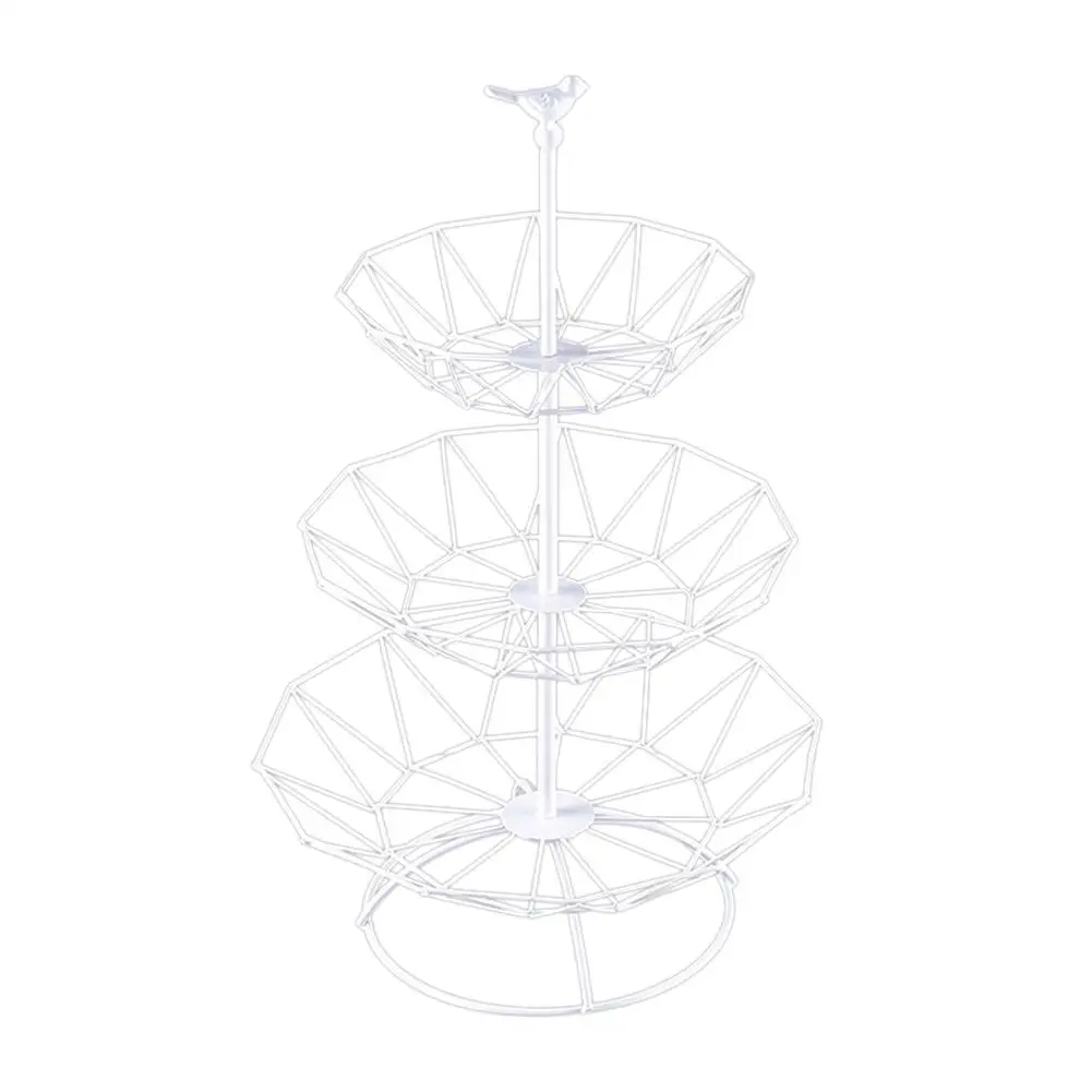 3 яруса из нержавеющей стали свадебные десерты фрукты тарелка для торта