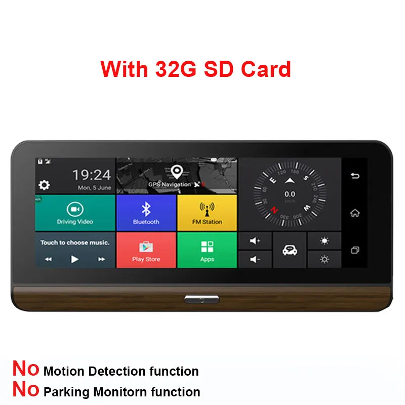 Kampacar 8,0 дюймов Android Smart зеркало заднего вида камера 4G gps навигации Dvrs с двумя объективами двойной тире Wi Fi видео регистраторы - Название цвета: With 32G sd card