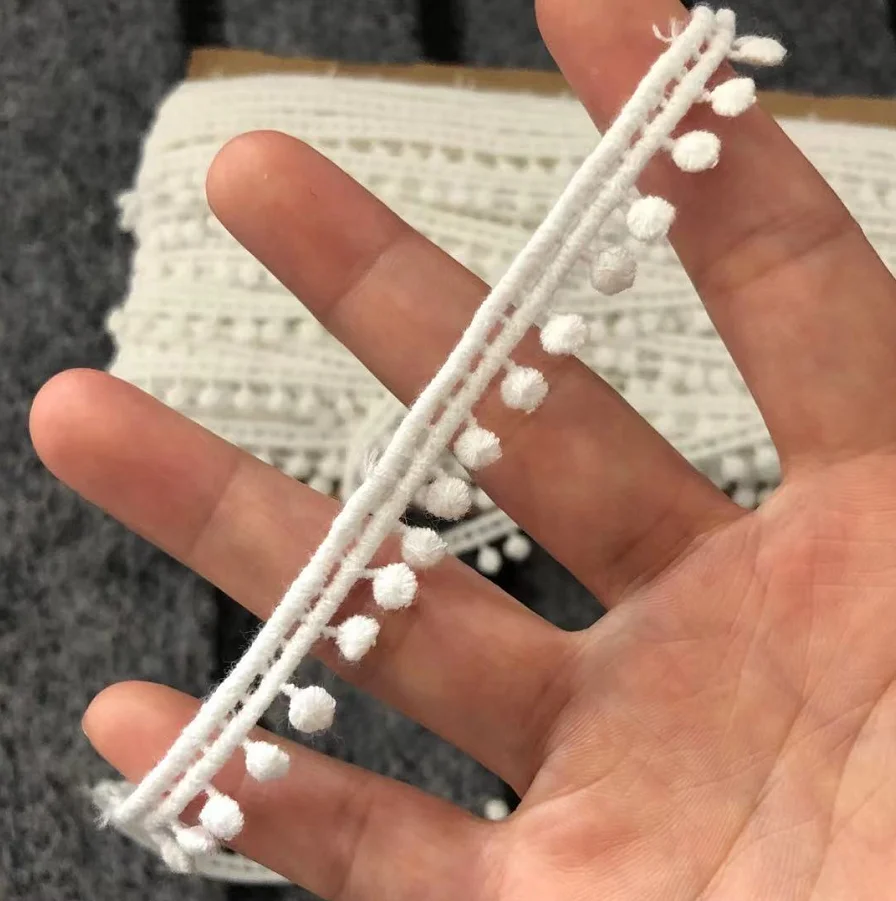 10 ярдов белый Хлопковый кружевной отделкой лентой ручной работы из хлопка