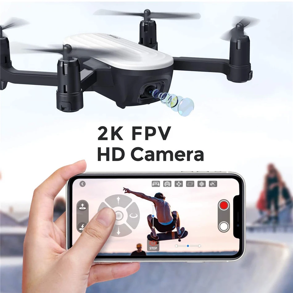 Potensic складной мини Дрон с 2K камерой профессиональный Wifi FPV RC Квадрокоптер легко