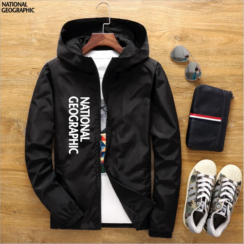 

2021 New Thin Hot Sale Bomber Jacket National Geographic Fashion Outdoor Windbreaker Zipper Hoodie Sun Protection Clothing Top