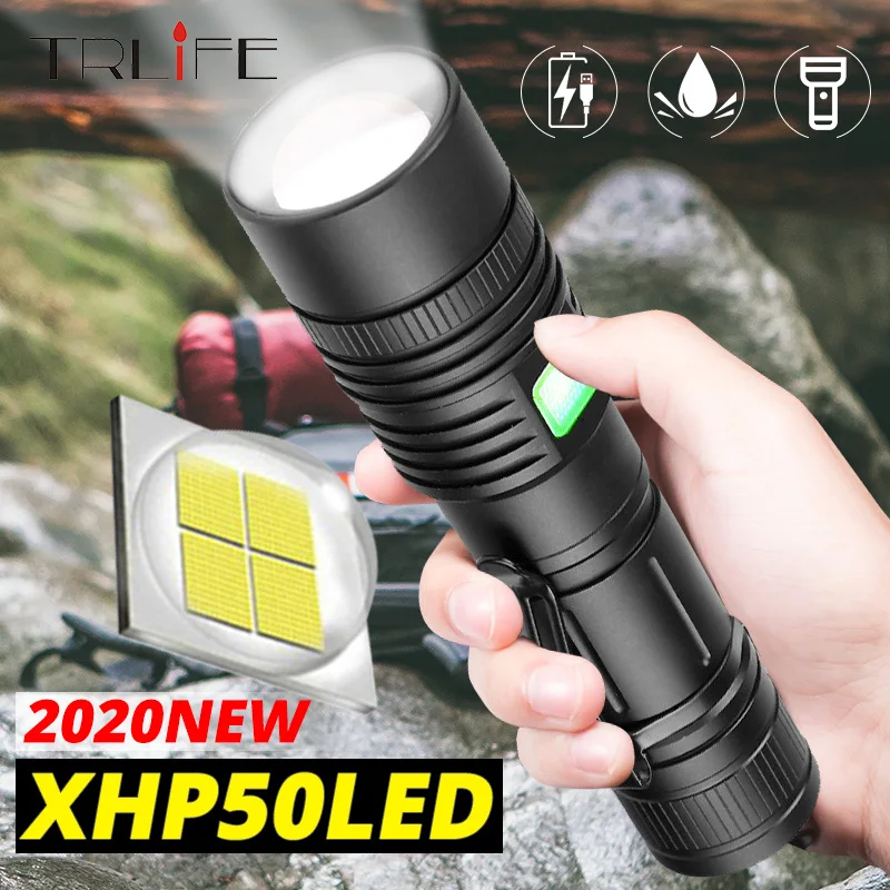 Ультра мощный Xlamp XHP50.2 фонарик USB перезаряжаемый светодиодный фонарь XHP70.2 Zoom