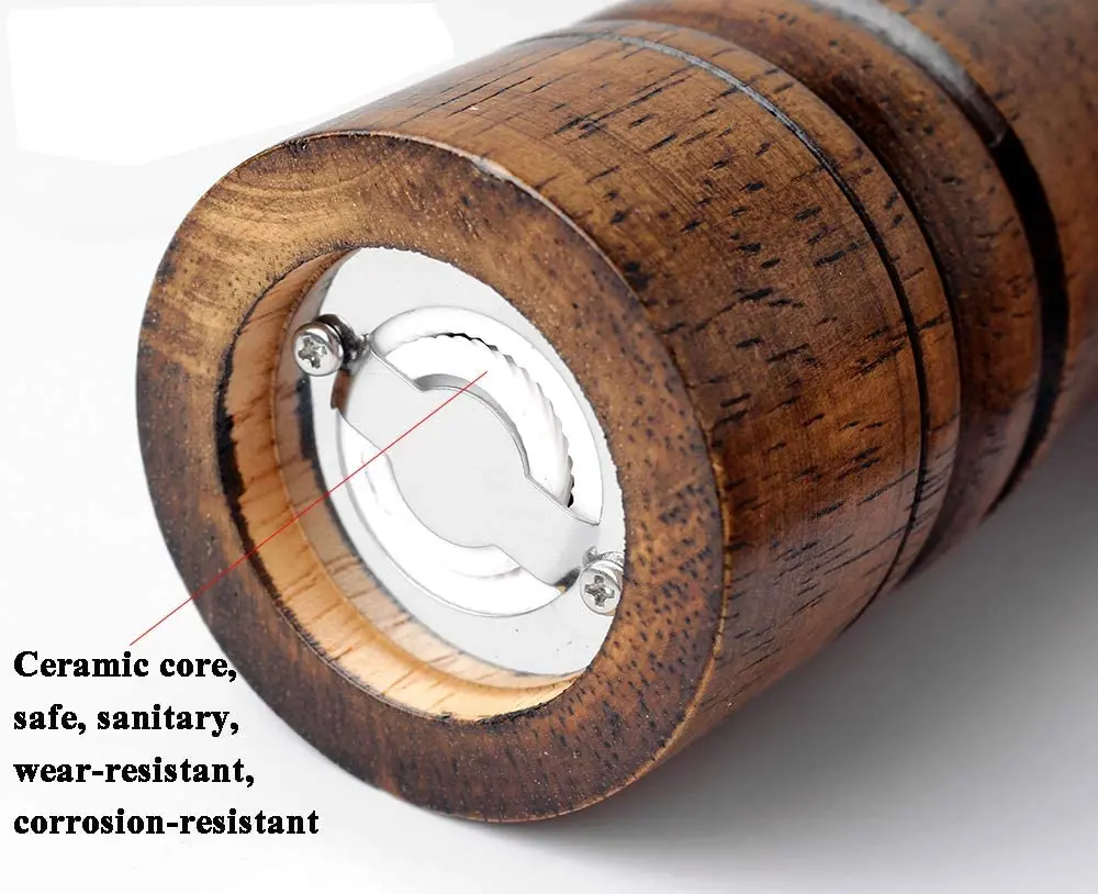 

Oak Grinder Pepper Mill, Wooden Salt Pepper Grinder Adjustable Coarseness Grinder Fall Salt. Pepper Shakers for Kitchen Cooking