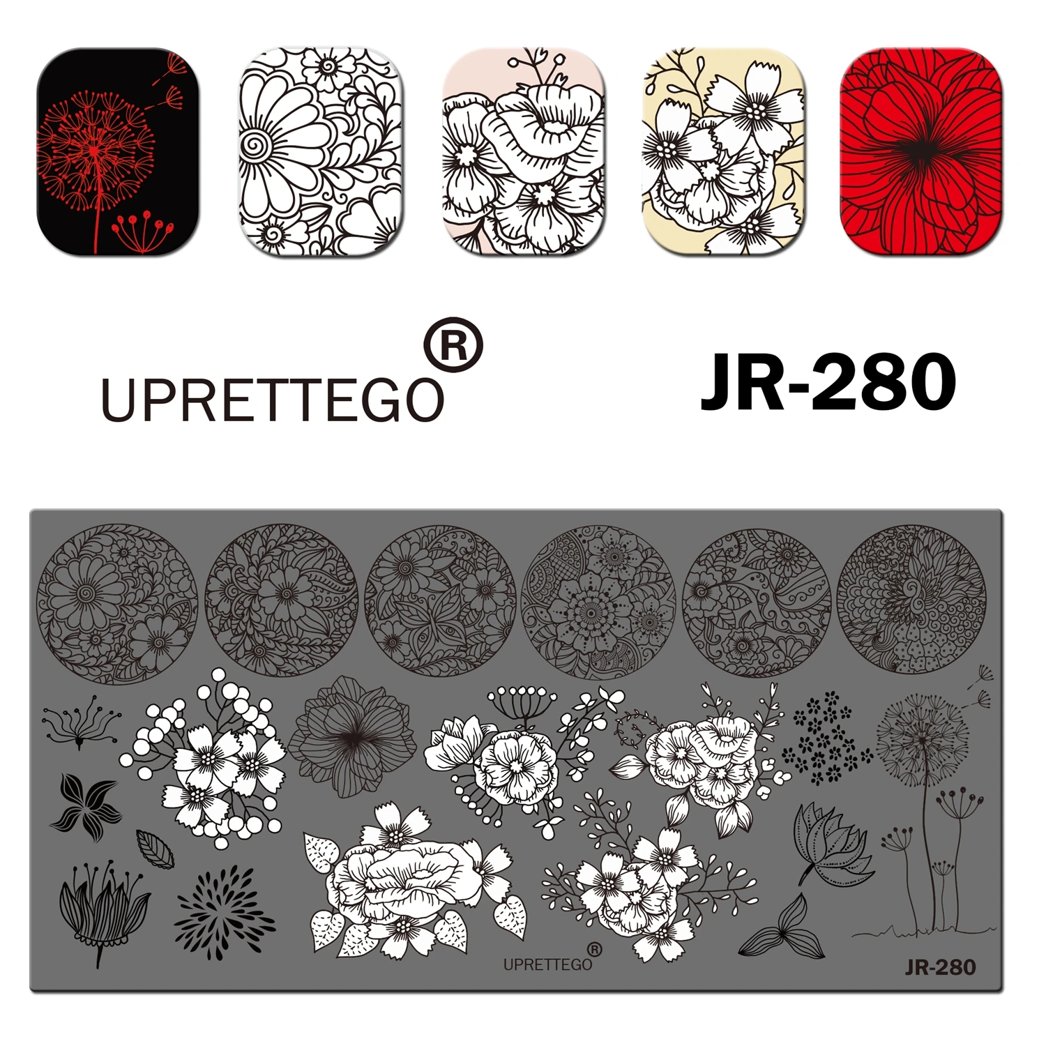 

2020 Stainless Steel Stamping Plate Template Sweet Heart Lady Mother Baby Floral Pattern Animal Nail Tool JR271-280