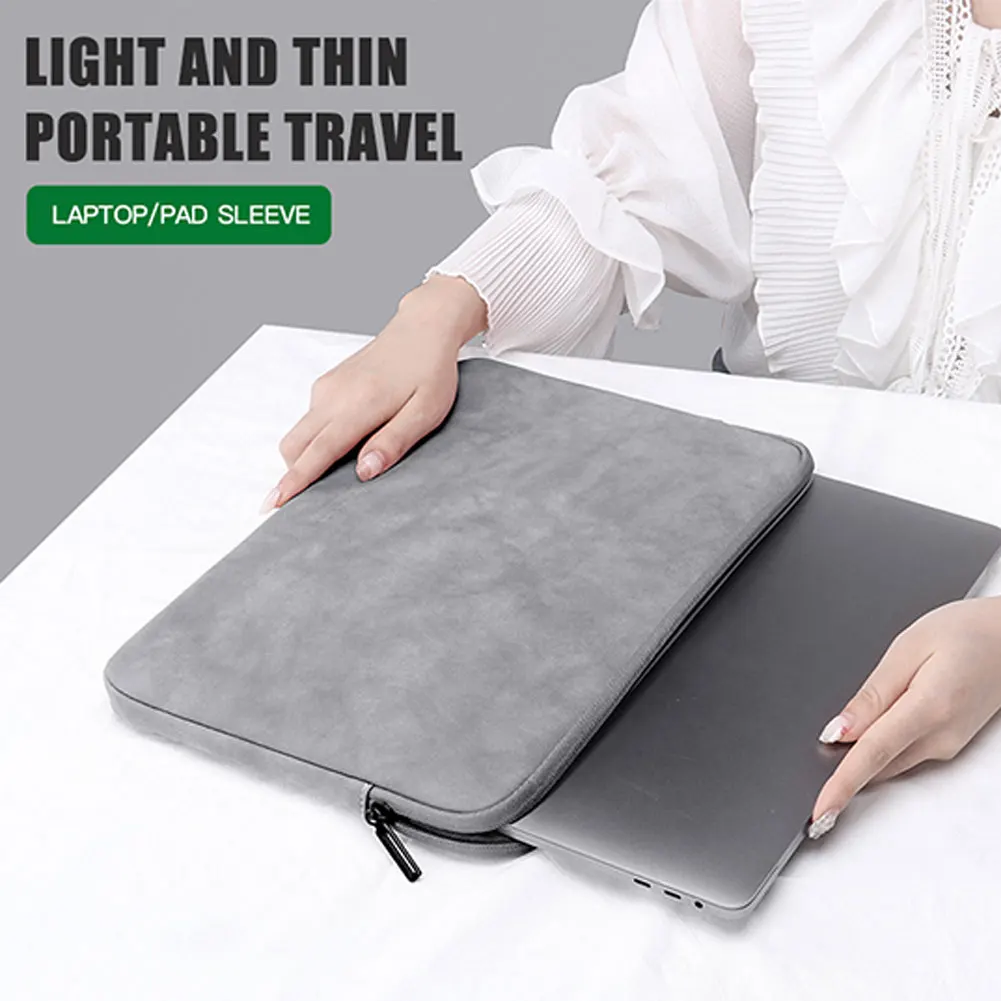 

Laptop Sleeve Case Waterproof PU Notebook Carrying Bag Computer Protective Cover for Tablet Notebook 15.6/16Inch Orange